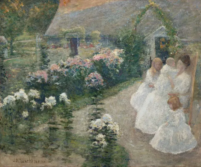 Framed Print : On the Terrace, ca. 1890-1900. Creator: John Henry Twachtman Framed Print : On the Terrace, ca. 1890-1900. Creator: John Henry Twachtman