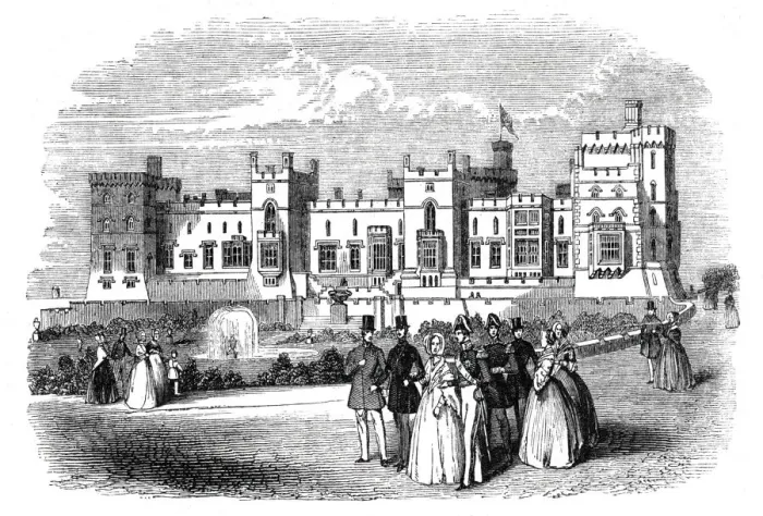 Framed Print : Terrace, eastern front of Windsor Castle, 1844. Creator: Unknown Framed Print : Terrace, eastern front of Windsor Castle, 1844. Creator: Unknown