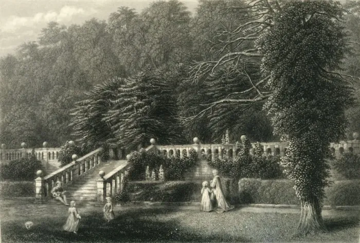 Framed Print : The Terrace, Haddon Hall, c1870 Framed Print : The Terrace, Haddon Hall, c1870