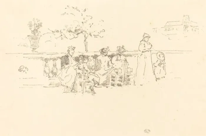 Framed Print : The Terrace, Luxembourg, 1894. Creator: James Abbott McNeill Whistler Framed Print : The Terrace, Luxembourg, 1894. Creator: James Abbott McNeill Whistler