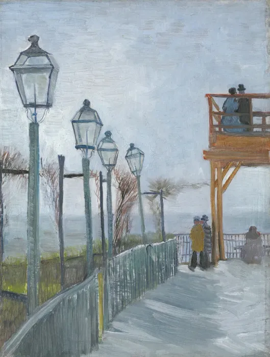 Framed Print : Terrace and Observation Deck at the Moulin de Blute-Fin, Montmartre, early 1887 Framed Print : Terrace and Observation Deck at the Moulin de Blute-Fin, Montmartre, early 1887