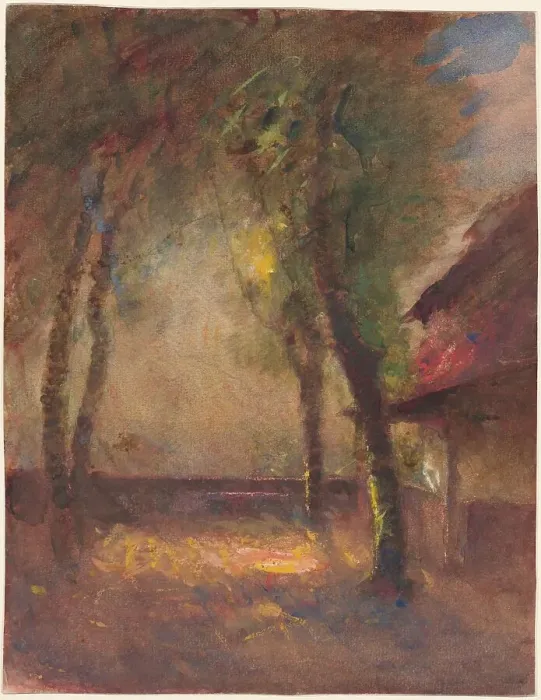 Framed Print : The Terrace of the Ravier House in Morestel, 1880s?. Creator: Auguste François Ravier