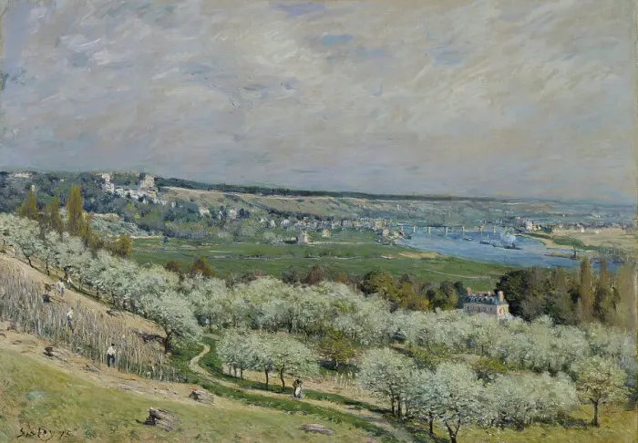 Framed Print : The Terrace at Saint-Germain, Spring, 1875. Creator: Alfred Sisley Framed Print : The Terrace at Saint-Germain, Spring, 1875. Creator: Alfred Sisley