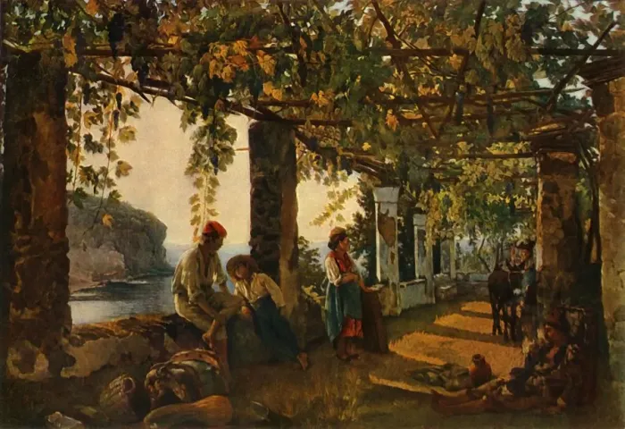 Framed Print : A Terrace by the Sea-shore - a variation, 1828, (1965). Creator: Sil vestr Shchedrin Framed Print : A Terrace by the Sea-shore - a variation, 1828, (1965). Creator: Sil vestr Shchedrin