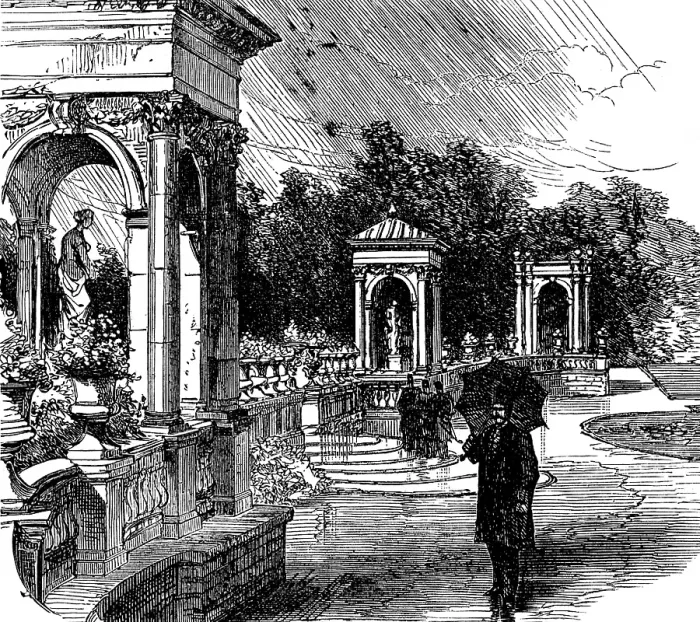 Framed Print : On the terrace at Trentham, 1873. Creator: Unknown Framed Print : On the terrace at Trentham, 1873. Creator: Unknown
