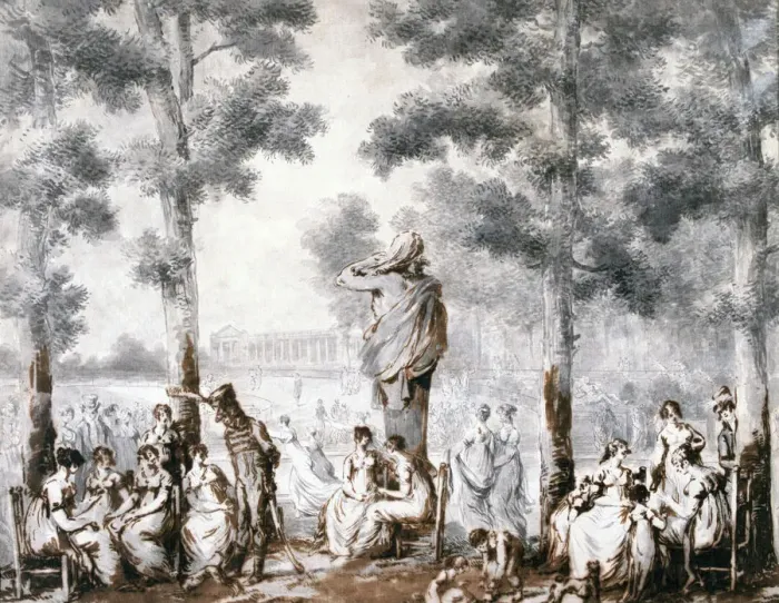 Framed Print : The Terrace of the Tuileries, 1807. Artist: Jean Pierre Norblin Framed Print : The Terrace of the Tuileries, 1807. Artist: Jean Pierre Norblin