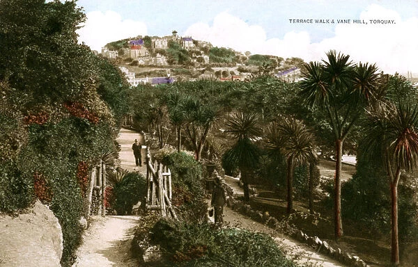 Terrace Walk and Vane Hill, Torquay, Devon, early 20th century. Artist: Ern Bishop