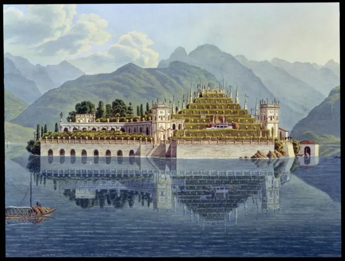 Framed Print : The terraced gardens, Isola Bella, Lake Maggiore, Italy, 1819 Framed Print : The terraced gardens, Isola Bella, Lake Maggiore, Italy, 1819