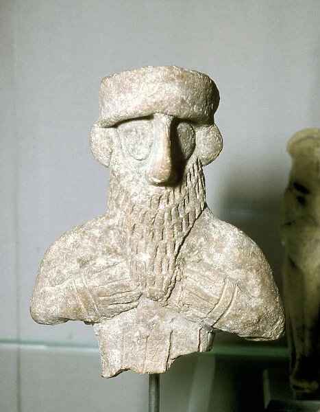 Terracotta head of a man, Susa, Iran, 1500-1100 BC