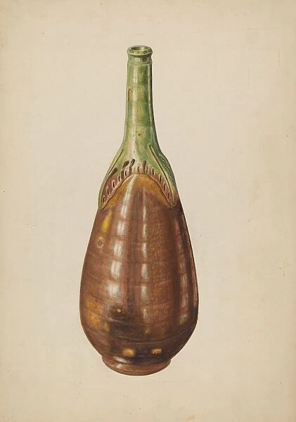 Terracotta Wine Bottle, 1935  /  1942. Creator: Al Curry