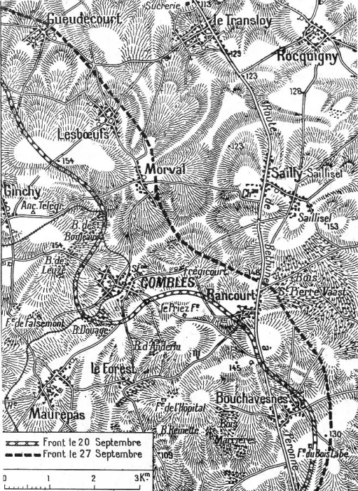 Framed Print : Terrain de l'operation combinee franco-britannique de part et d'autre de Combles, 1916. Creator: Unknown Framed Print : Terrain de l'operation combinee franco-britannique de part et d'autre de Combles, 1916. Creator: Unknown