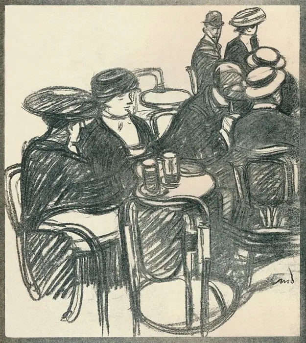 Framed Print : Terrasse De Cafe, c1920, (1923). Artist: Maxime Dethomas Framed Print : Terrasse De Cafe, c1920, (1923). Artist: Maxime Dethomas
