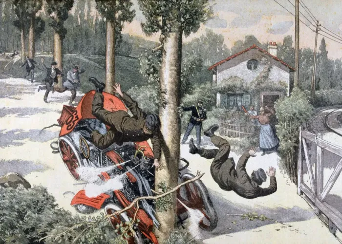 Framed Print : A terrible accident, Paris to Madrid race, 1903 Framed Print : A terrible accident, Paris to Madrid race, 1903