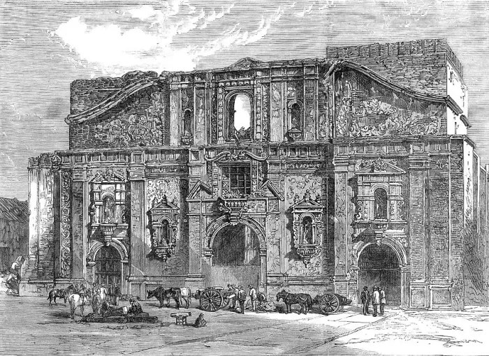 Framed Print : The terrible calamity in Santiago, Chili: ruins of La Compania [Compañía] Church, 1864. Creator: Unknown