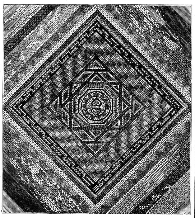 Framed Print : Tesselated Roman Pavement at Dorchester, 1858. Creator: Unknown