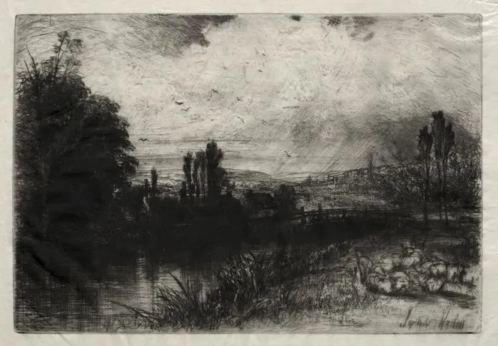 Framed Print : On the Test. Creator: Francis Seymour Haden (British, 1818-1910) Framed Print : On the Test. Creator: Francis Seymour Haden (British, 1818-1910)