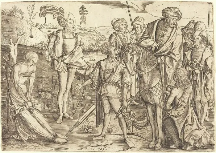 Framed Print : The Testing of the King's Sons, c. 1500. Creator: Master MZ Framed Print : The Testing of the King's Sons, c. 1500. Creator: Master MZ
