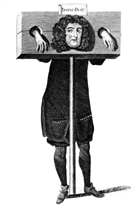 Framed Print : Testis Ovat, Titus Oates in the pillory, 17th century (c1905)