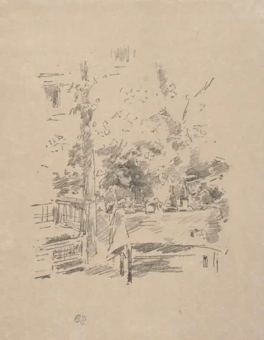 Framed Print : Tete-a-tete in the Garden, 1894. Creator: James McNeill Whistler (American