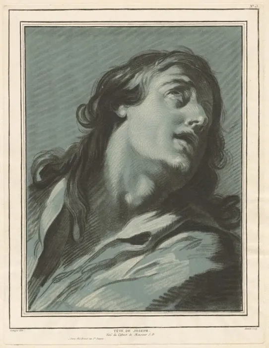 Framed Print : Tete de Joseph (Head of Joseph), 1773. Creator: Louis Marin Bonnet Framed Print : Tete de Joseph (Head of Joseph), 1773. Creator: Louis Marin Bonnet