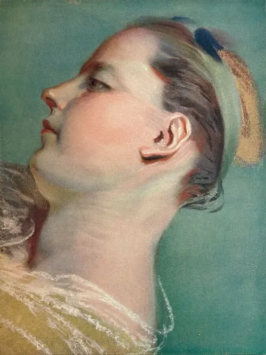 Framed Print : Tete Penchee, c1752. Artist: Maurice-Quentin de La Tour Framed Print : Tete Penchee, c1752. Artist: Maurice-Quentin de La Tour