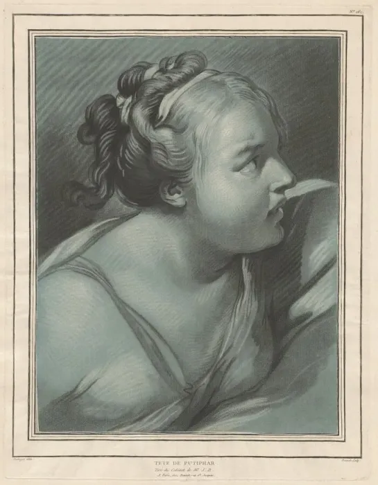 Framed Print : Tete de Putiphar (Head of Potiphars Wife), 1773. Creator: Louis Marin Bonnet Framed Print : Tete de Putiphar (Head of Potiphars Wife), 1773. Creator: Louis Marin Bonnet