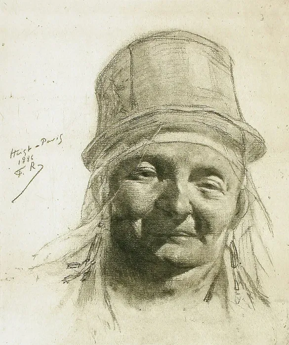Framed Print : Tête de Zélandaise, 1886. Creator: Félicien Rops Framed Print : Tête de Zélandaise, 1886. Creator: Félicien Rops