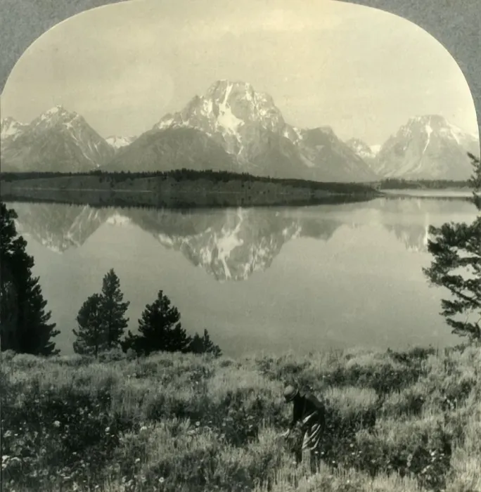 Framed Print : The Teton Mountains across Jackson Lake, near Yellowstone Nat. Park, Wyo. c1930s Framed Print : The Teton Mountains across Jackson Lake, near Yellowstone Nat. Park, Wyo. c1930s