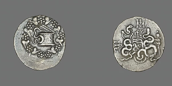 Tetradrachm (Coin) Depicting a Cista with Snake, 133-67 BCE. Creator: Unknown