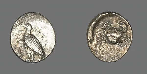Tetradrachm (Coin) Depicting an Eagle, 472-413 BCE. Creator: Unknown