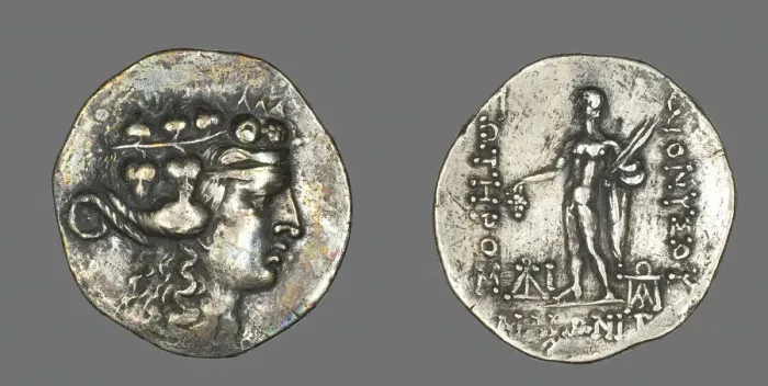 Framed Print : Tetradrachm (Coin) Depicting the God Dionysos, after 146 BCE. Creator: Unknown Framed Print : Tetradrachm (Coin) Depicting the God Dionysos, after 146 BCE. Creator: Unknown