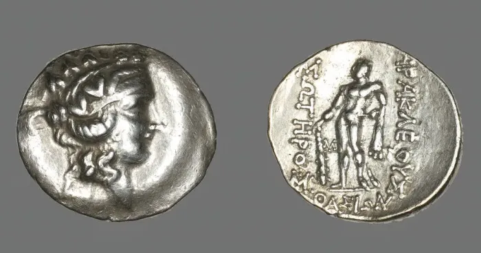 Framed Print : Tetradrachm (Coin) Depicting the God Dionysos, after 146 BCE. Creator: Unknown Framed Print : Tetradrachm (Coin) Depicting the God Dionysos, after 146 BCE. Creator: Unknown