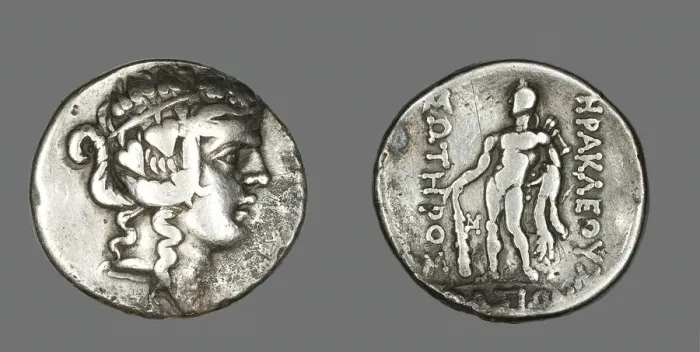 Framed Print : Tetradrachm (Coin) Depicting the God Dionysos, after 148 BCE. Creator: Unknown Framed Print : Tetradrachm (Coin) Depicting the God Dionysos, after 148 BCE. Creator: Unknown
