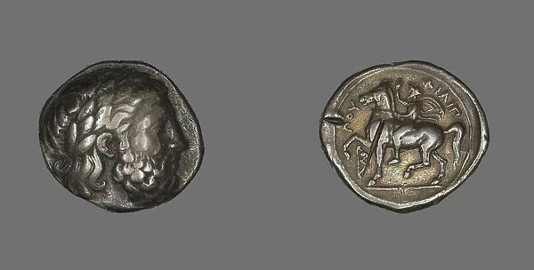 Tetradrachm (Coin) Depicting the God Zeus, 359-336 BCE. Creator: Unknown