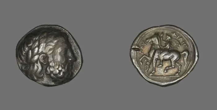 Framed Print : Tetradrachm (Coin) Depicting the God Zeus, 359-336 BCE. Creator: Unknown Framed Print : Tetradrachm (Coin) Depicting the God Zeus, 359-336 BCE. Creator: Unknown