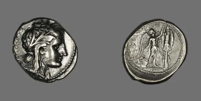 Framed Print : Tetradrachm (Coin) Depicting the Goddess Persephone, 310-305 BCE. Creator: Unknown Framed Print : Tetradrachm (Coin) Depicting the Goddess Persephone, 310-305 BCE. Creator: Unknown
