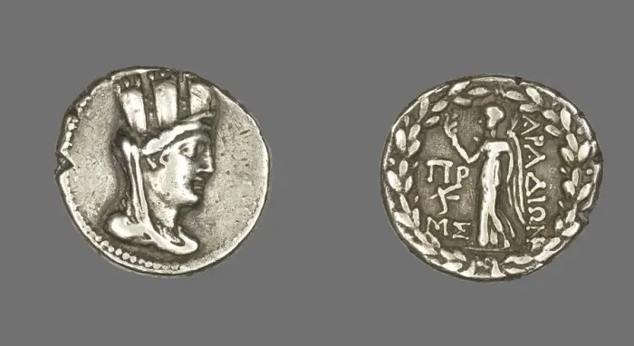Framed Print : Tetradrachm (Coin) Depicting the Goddess Tyche, 80-79 BCE. Creator: Unknown Framed Print : Tetradrachm (Coin) Depicting the Goddess Tyche, 80-79 BCE. Creator: Unknown