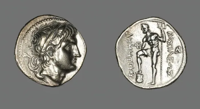 Framed Print : Tetradrachm (Coin) Portraying Demetrios I of Macedonia, 289-288 BCE. Creator: Unknown Framed Print : Tetradrachm (Coin) Portraying Demetrios I of Macedonia, 289-288 BCE. Creator: Unknown