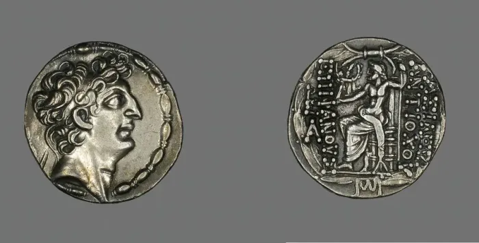 Framed Print : Tetradrachm (Coin) Portraying Emperor Antiochos VIII Grypos, 104-96 BCE, (121-96 BCE)