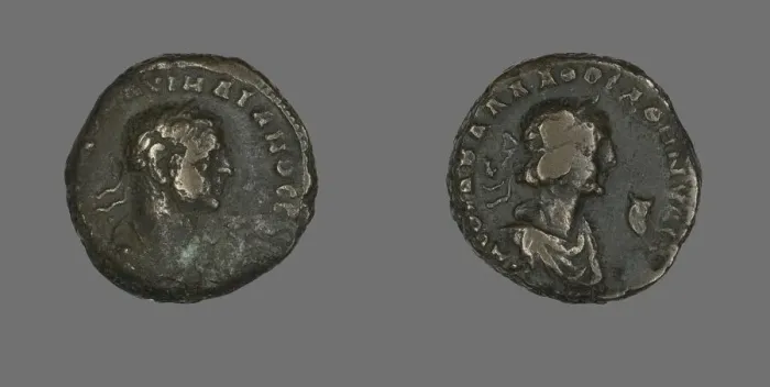 Framed Print : Tetradrachm (Coin) Portraying Emperor Aurelian, 270. Creator: Unknown