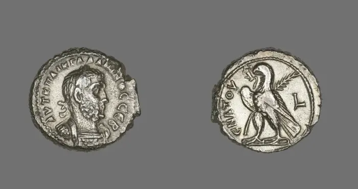 Framed Print : Tetradrachm (Coin) Portraying Emperor Gallienus, 261-262. Creator: Unknown