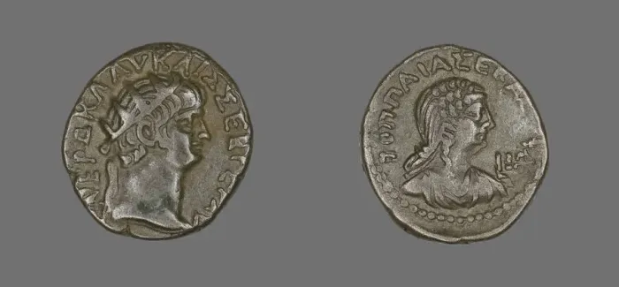 Framed Print : Tetradrachm (Coin) Portraying Emperor Nero, 64-65. Creator: Unknown Framed Print : Tetradrachm (Coin) Portraying Emperor Nero, 64-65. Creator: Unknown