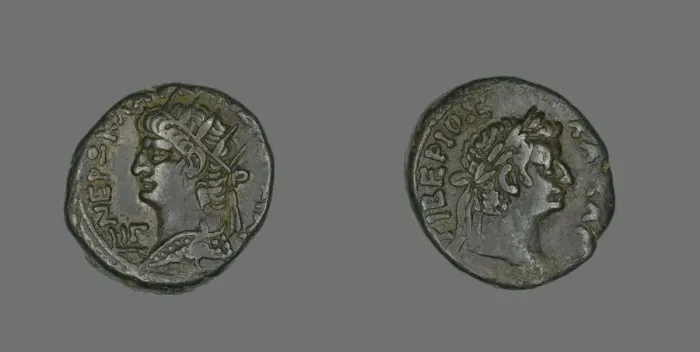 Framed Print : Tetradrachm (Coin) Portraying Emperor Nero, 66-67. Creator: Unknown Framed Print : Tetradrachm (Coin) Portraying Emperor Nero, 66-67. Creator: Unknown