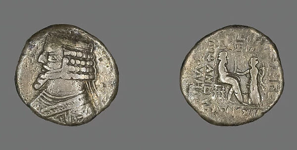 Tetradrachm (Coin) Portraying King Phraates IV, 38-3 BCE. Creator: Unknown