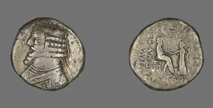 Framed Print : Tetradrachm (Coin) Portraying King Phraates IV, 38-3 BCE. Creator: Unknown Framed Print : Tetradrachm (Coin) Portraying King Phraates IV, 38-3 BCE. Creator: Unknown
