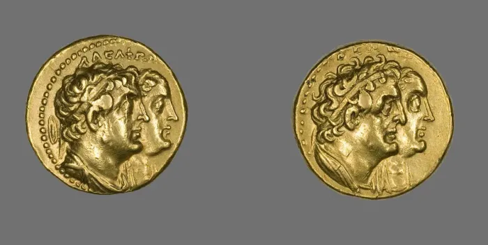 Framed Print : Tetradrachm (Coin) Portraying King Ptolemy II Philadelphos and Queen Arsinoe II Framed Print : Tetradrachm (Coin) Portraying King Ptolemy II Philadelphos and Queen Arsinoe II