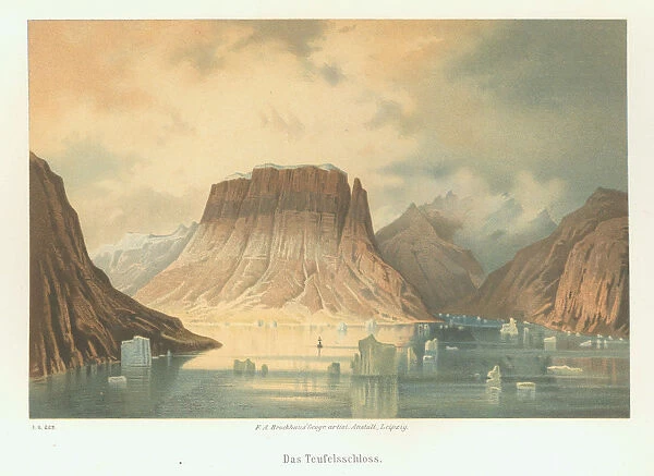 The Teufelsschloss in Kejser Franz Joseph Fjord. The second German northpolar expedition to the Arct Artist: Anonymous