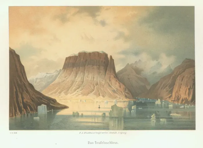 Framed Print : The Teufelsschloss in Kejser Franz Joseph Fjord. The second German northpolar expedition to the Arct Artist: Anonymous Framed Print : The Teufelsschloss in Kejser Franz Joseph Fjord. The second German northpolar expedition to the Arct Artist: Anonymous