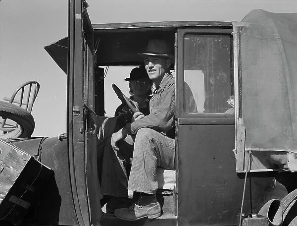 Texas family looking for work in the carrot harvest, California, 1937. Creator: Dorothea Lange