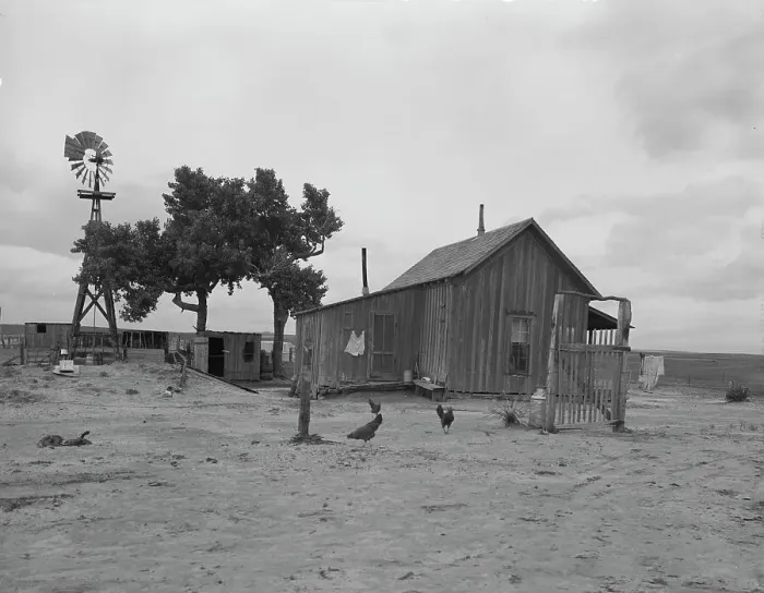 Framed Print : Texas tenant farmer's house, 1937. Creator: Dorothea Lange Framed Print : Texas tenant farmer's house, 1937. Creator: Dorothea Lange